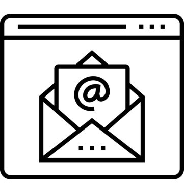 E-posta çizgi vektör simgesi