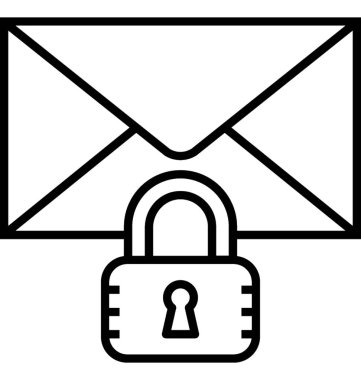 E-posta güvenlik satırı vektör simgesi