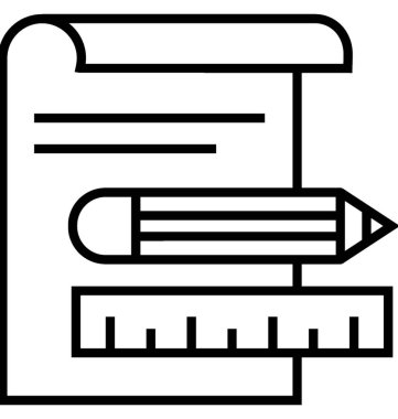 Proje Yönetimi satırı vektör simgesi