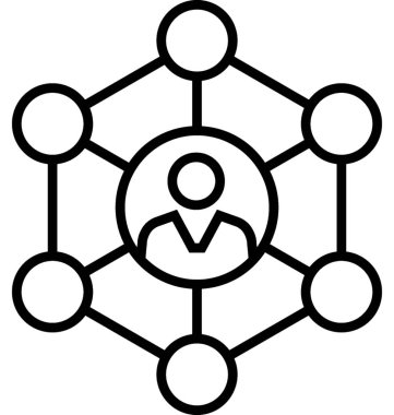 Sosyal ağ çizgi vektörü simgesi