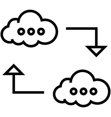 Bulut eşitleme satırı vektör simgesi