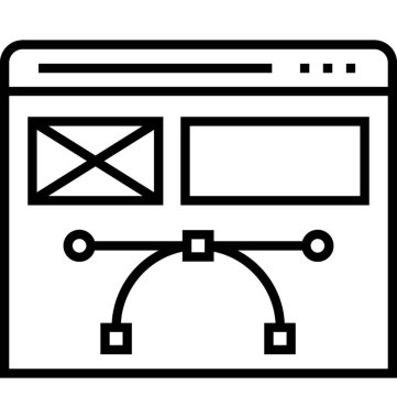 Tasarım Web sayfası satırı vektör simgesi