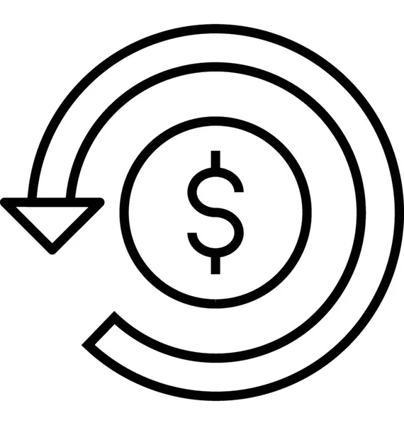 Ligne Retour Investissement Icône Vectorielle — Image vectorielle