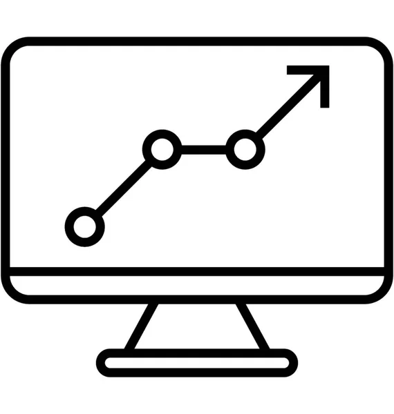 Icona Vettoriale Della Linea Monitoraggio Del Mercato — Vettoriale Stock