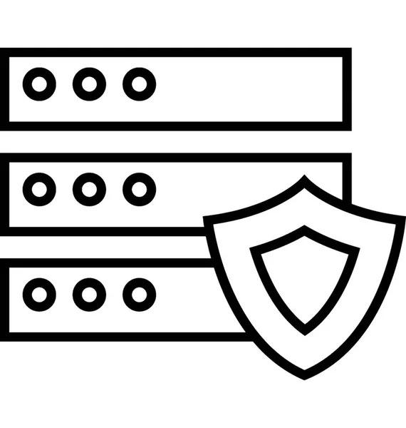 Data Security Line Vector Icon — Stock Vector