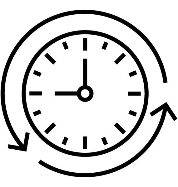 Terminplanung Und Timing Line Vektor Icon — Stockvektor