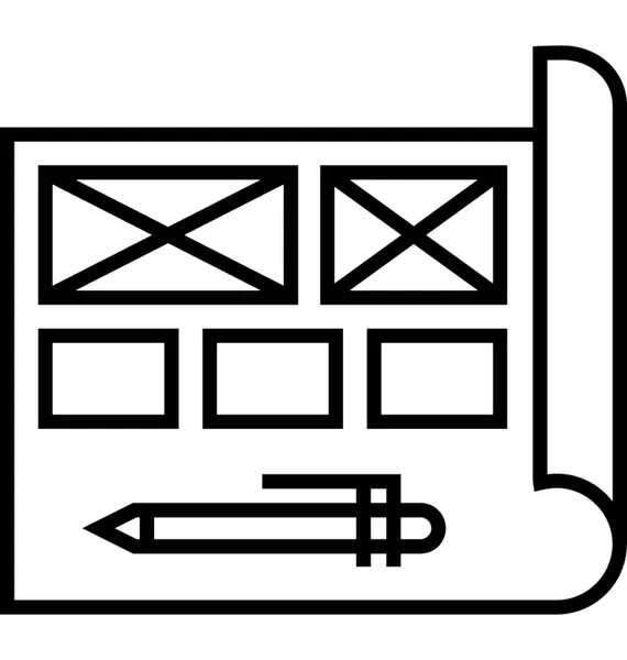 Website Sketching Line Vector Icon — Stock Vector