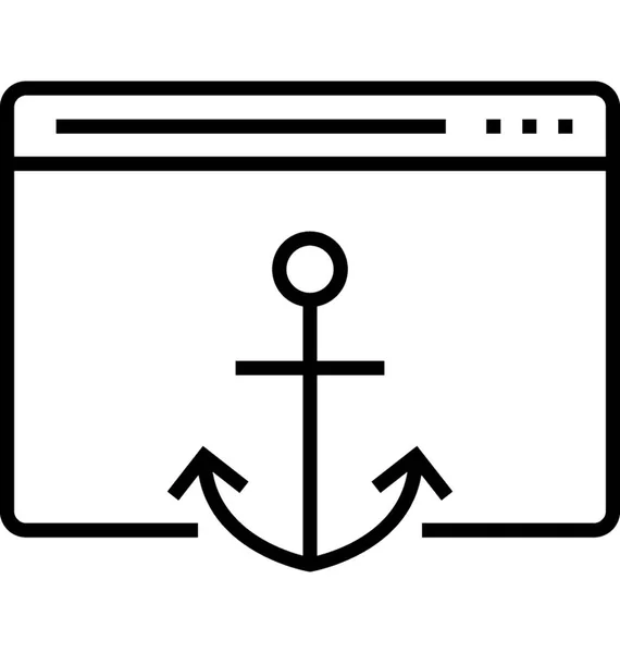 Ancre Site Web Ligne Icône Vectorielle — Image vectorielle
