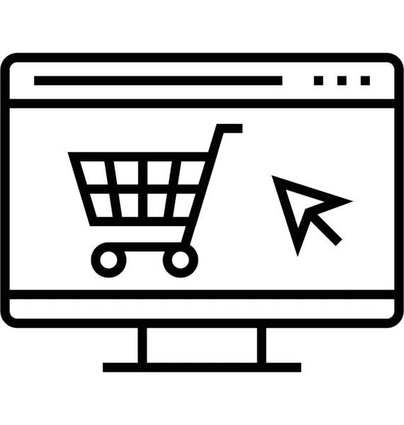 Commerce Ícone Vetor Linha Site —  Vetores de Stock