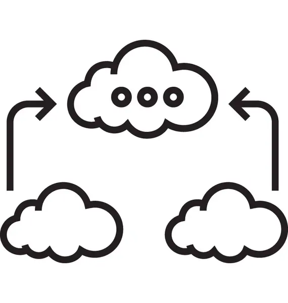 Chmura Synchronizacji Linii Wektor Ikona — Wektor stockowy