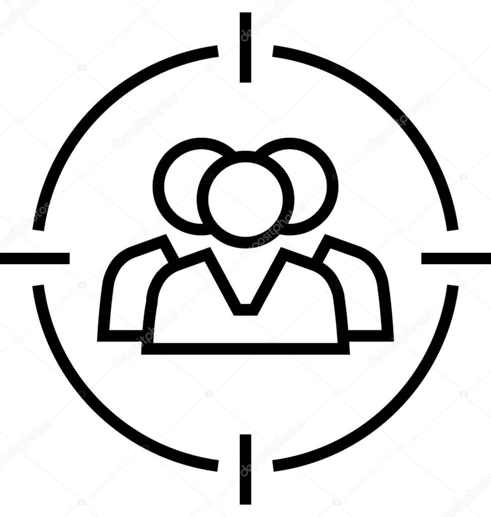 Target Audience Line Vector Icon 