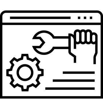 Web sitesi optimizasyonu satırı vektör simgesi