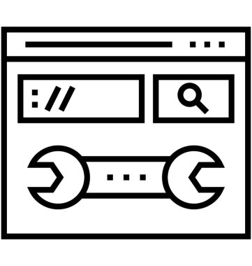 Web sitesi hizmet satırı vektör simgesi