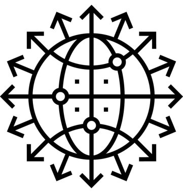 Küresel çözüm satırı vektör simgesi