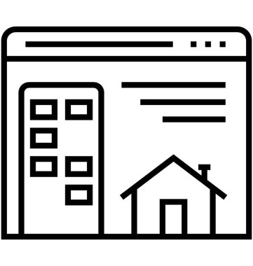 Gerçek emlak web sitesi satırı vektör simgesi