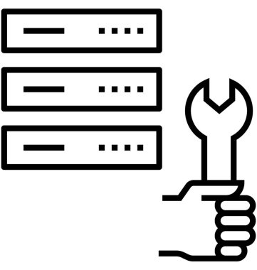 veri yönetimi çizgi vektör simgesi