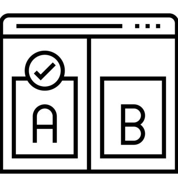 AB test satırı vektör simgesi