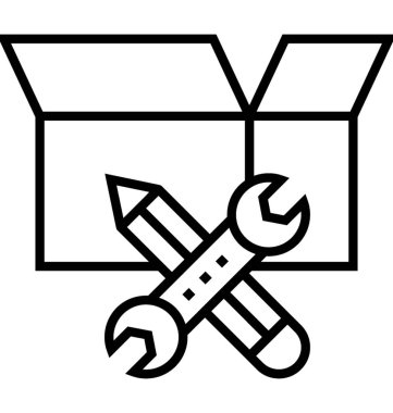 Yaratıcı paket çizgi vektör simgesi