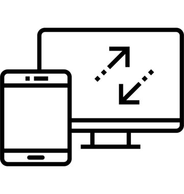 Duyarlı tasarım çizgi vektör simgesi
