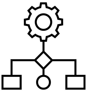 İş akışı işlem satırı vektör simgesi