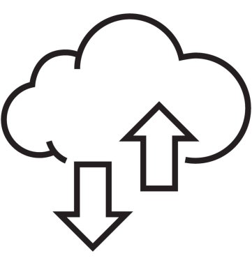 Upload ve Download çizgi vektör simge