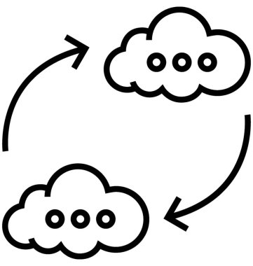 Bulut eşitlemek satırı vektör simgesi