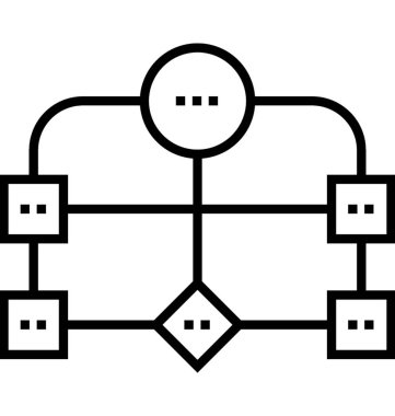 Akış çizelgesi satırı vektör simgesi