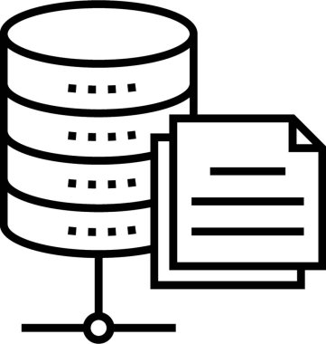 Veri bilgi satırı vektör simgesi