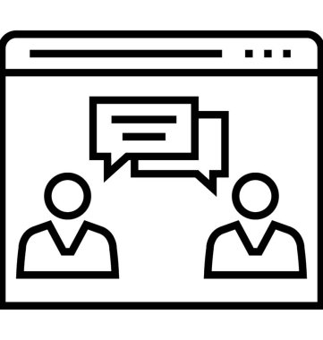 Proje toplantı çizgi vektör simgesi