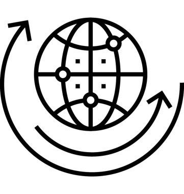 Küresel çözüm satırı vektör simgesi