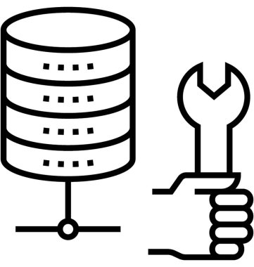 veri yönetimi çizgi vektör simgesi
