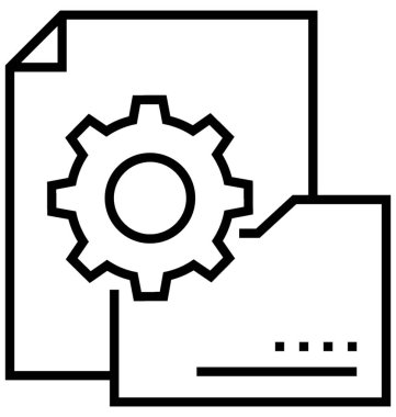 Veri işlem satırı vektör simgesi