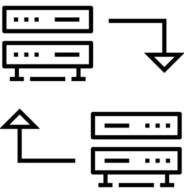 veri değişim çizgisi vektör simgesi
