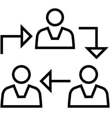 takım çalışması çizgisi vektör simgesi