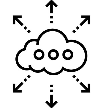 Bulut hizmet satırı vektör simgesi