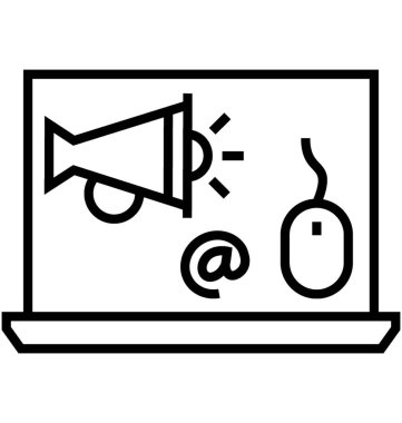 Online pazarlama satırı vektör simgesi