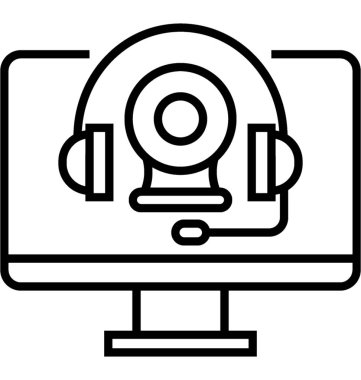 Video konferans satırı vektör simgesi