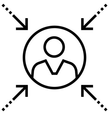 Kullanıcı merkezli satırı vektör simgesi