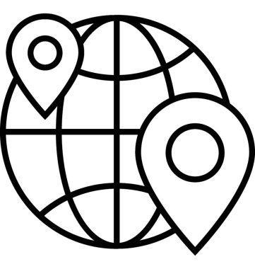 Coğrafi hedef satırı vektör simgesi