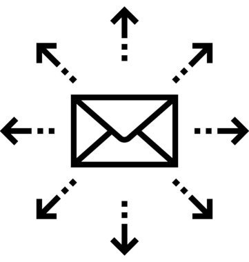e-posta pazarlama satırı vektör simgesi