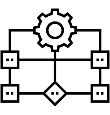 İş akışı işlem satırı vektör simgesi