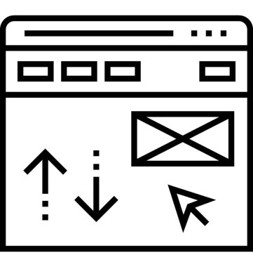 Açılış sayfası satırı vektör simgesi