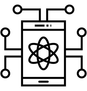 Veri bilim çizgi vektör simgesi