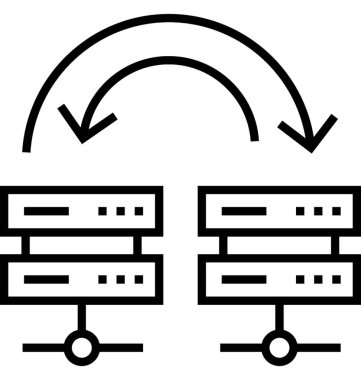 Veri paylaşımı satırı vektör simgesi