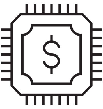 Dijital para satırı vektör simgesi