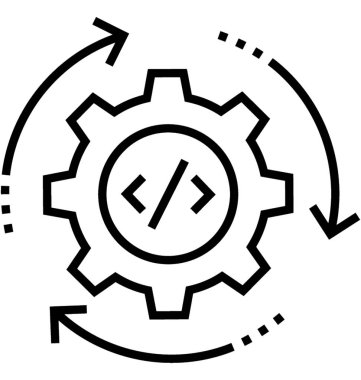 Kodu en iyi duruma getirme satırı vektör simgesi