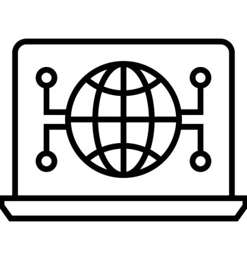 Sosyal ağ çizgi vektörü simgesi