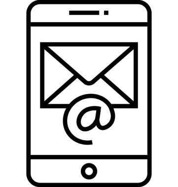 Gelen kutusu ileti satır vektör simgesi