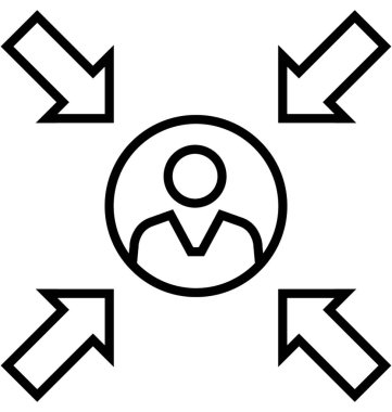 Kullanıcı merkezli satırı vektör simgesi