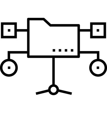 Ağ klasörü satırı vektör simgesi